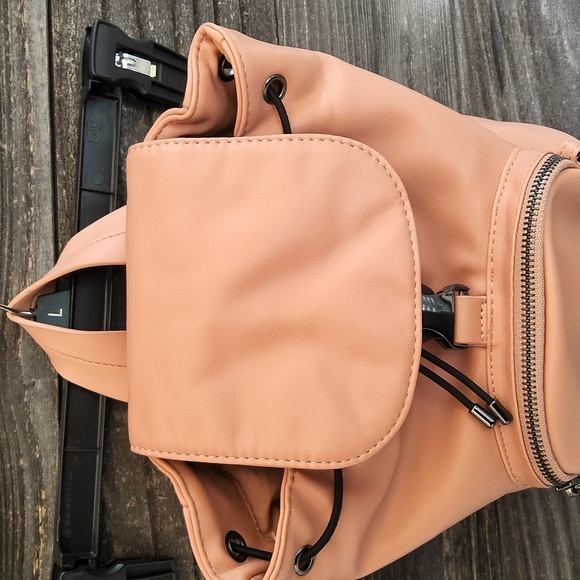 RACHEL Rachel Roy Peach Backpack with Buckke & Chain And Pockets Galore! - Picture 3 of 16